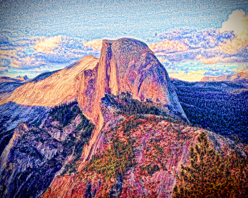 Colorful Half Dome Mountain - Yosemite National Park